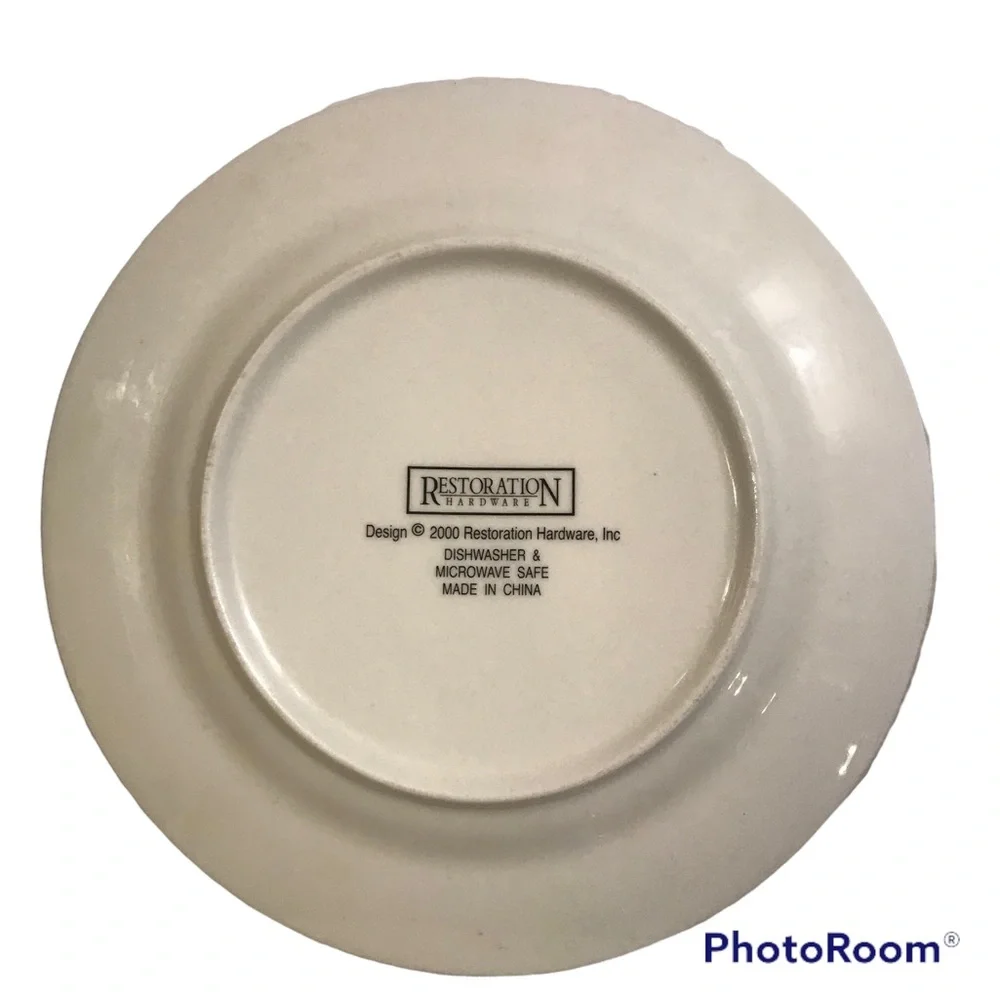 Set Of 4 Vintage Restoration Hardware Cheese/Appetizer Plates 7.5”